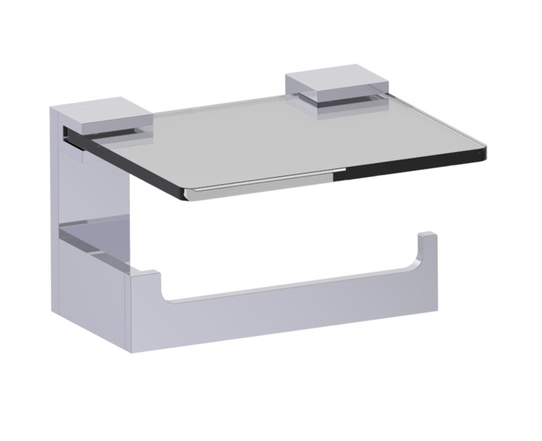 Berlin Glass Shelf w/ Toilet Paper Holder in