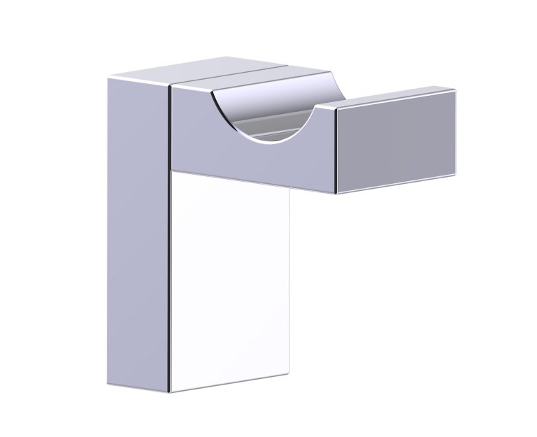 Berlin Single Prong Robe Hook (L-Shaped Solid Back) in
