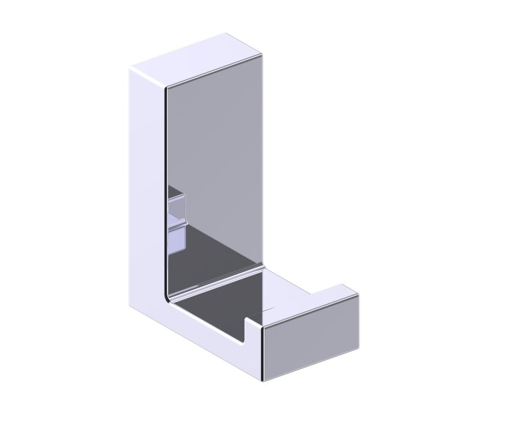 Berlin Single Prong Robe Hook (Solid Back) in
