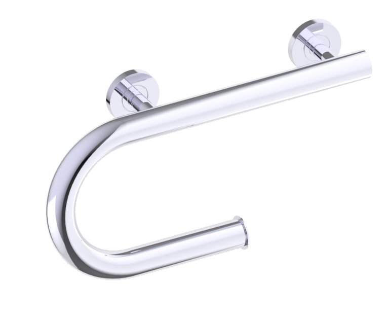 Grab Bars with Toilet Paper Holder - Right in