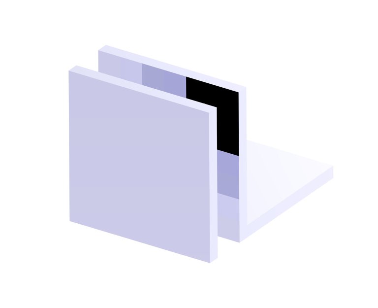 BRADFORD - Fixed Panel Square Glass Clamp With Large Leg