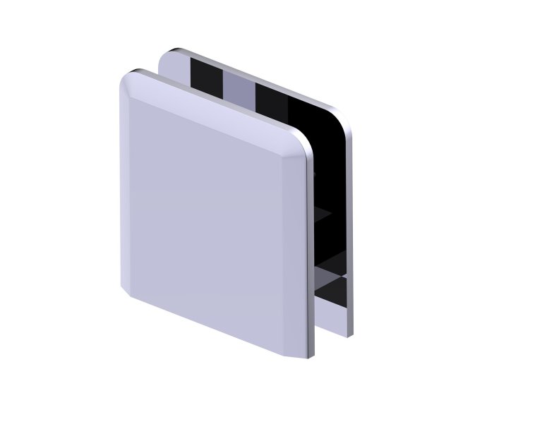 BRADFORD - Beveled Hole-in-Glass Style Wall Mount Heavy-Duty Glass Clamp in