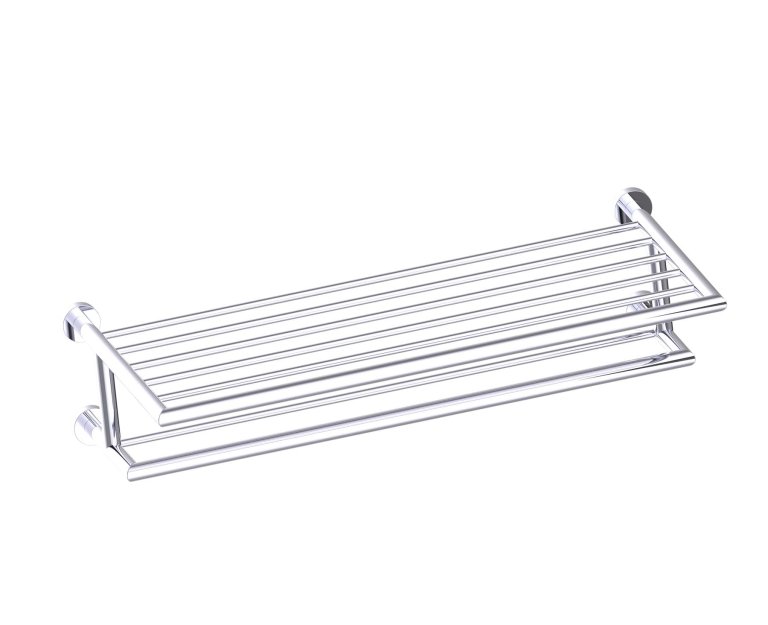 OSLO TOWEL SHELF W/ DOUBLE TOWEL BAR  24"