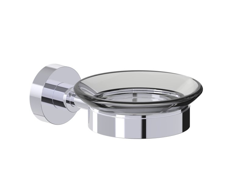 Oslo Wall Mounted Soap Dish with Clear Glass in