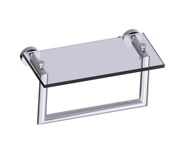 Oslo Glass Shelf w/ Towel Bar 10"