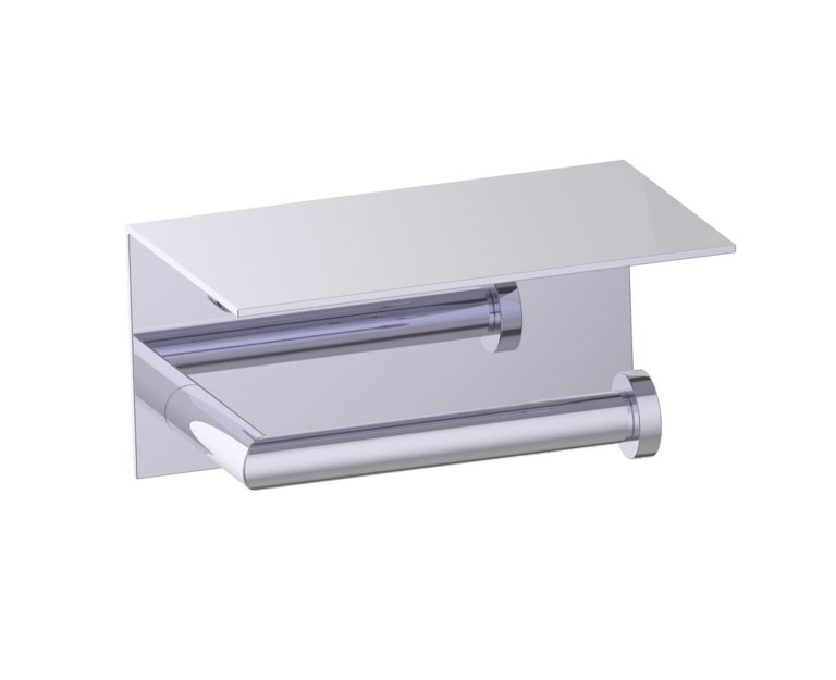OSLO SINGLE TOILET PAPER HOLDER WITH SHELF in