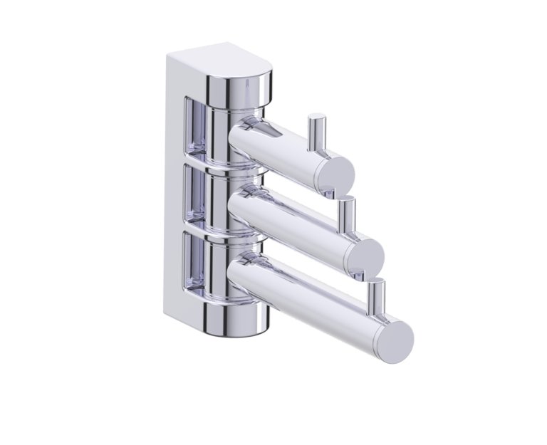 Seville Triple Robe Hook - Pivoting in