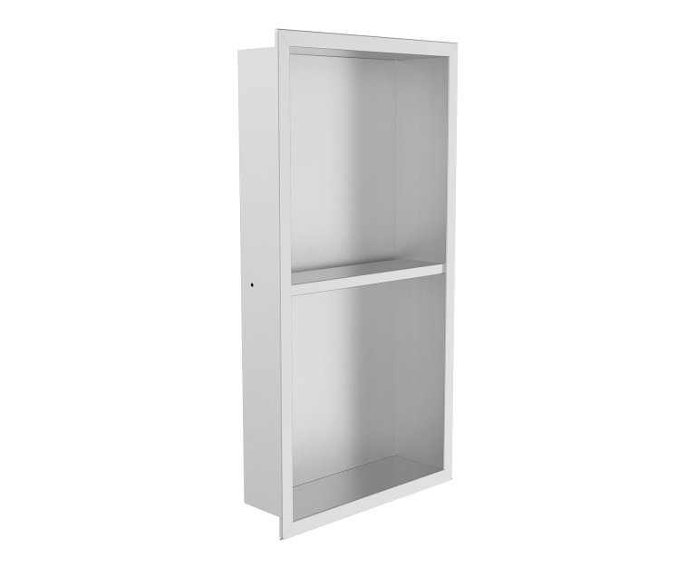 12"x24" SURFACE MOUNT SHOWER NICHE WITH DOUBLE SHELF