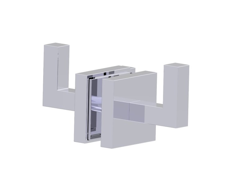 London Double Through Glass Robe Hook in
