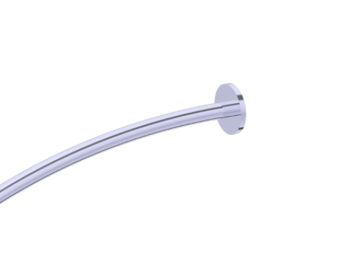 Curved Shower Rod - Round Backing in 