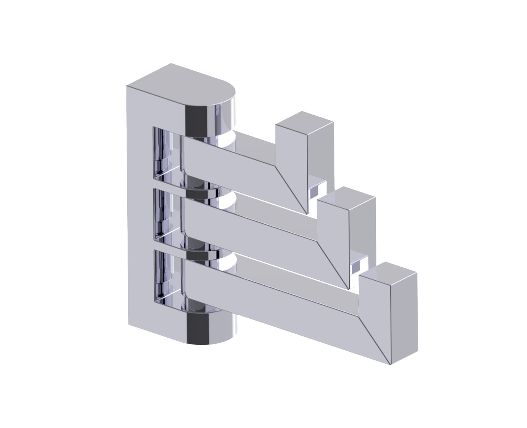London Triple Robe Hook - Pivoting in 