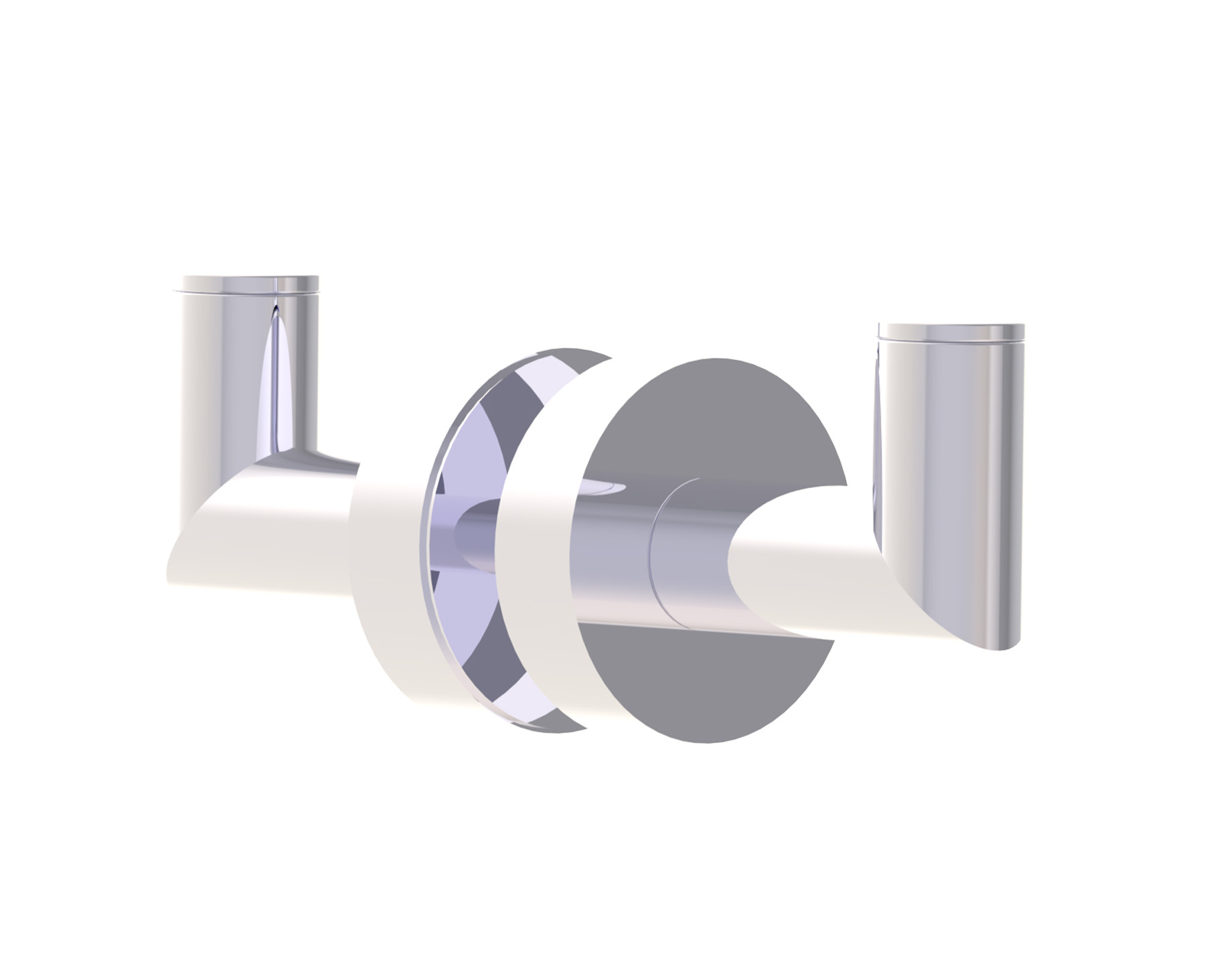 Oslo Double Through Glass Robe Hook in 